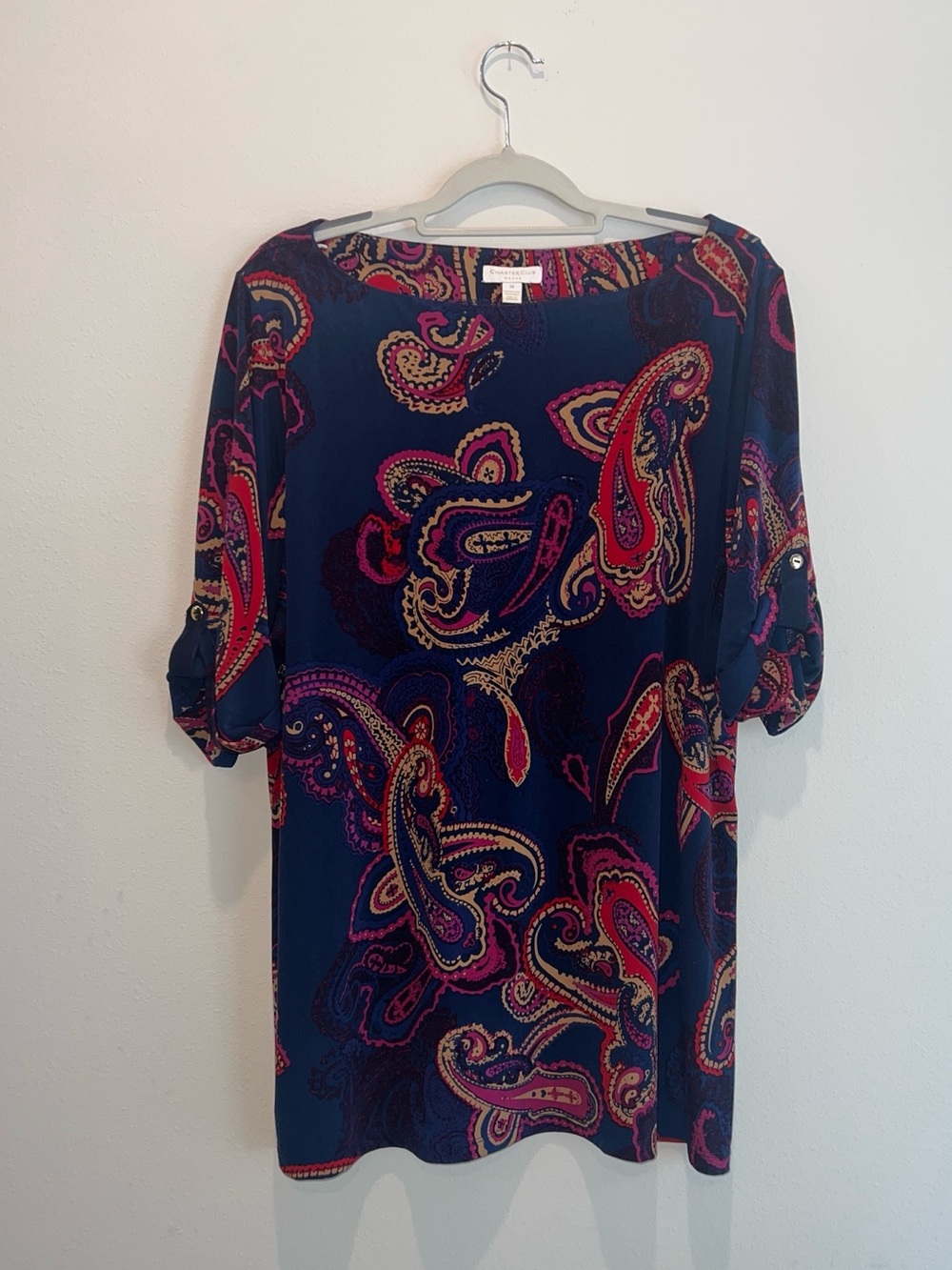 Charter Club Paisley Boho Chic Top Women’s Tunic Multicolor Boho Plus Size 3X